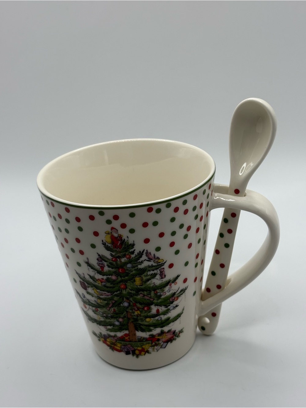 Spode Christmas Tree Mug Gift Box Red Gold Like New